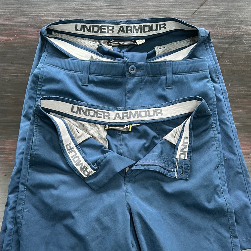 Under Armour Boys size 18 navy golf shorts Lot of 3